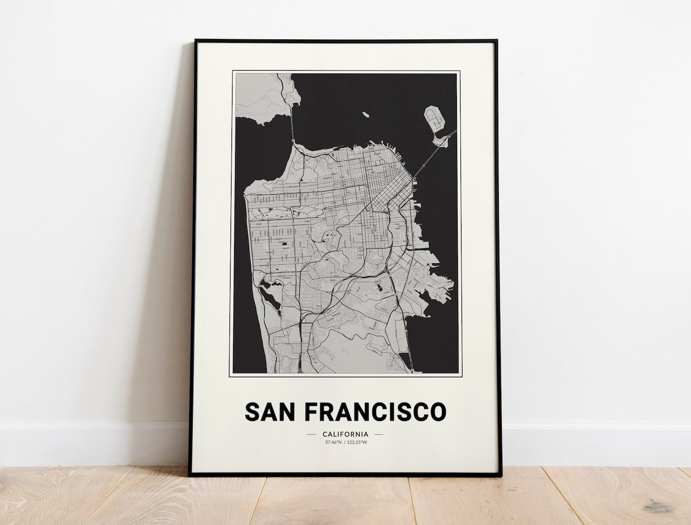 Carte de San Francisco Affiche de carte de ville moderne des